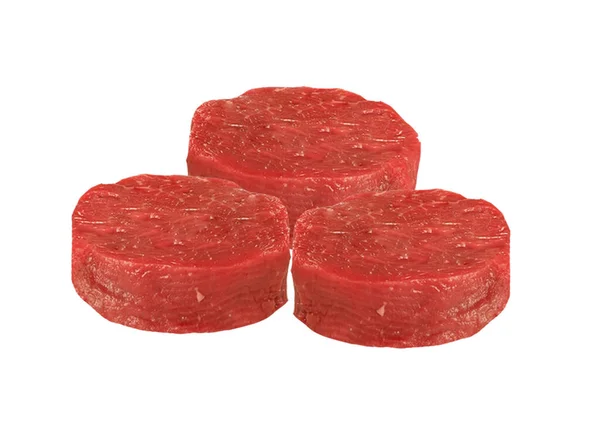 Carne Vermelha Crua Fresca Bife Lombo Isolado Fundo Branco Objeto — Fotografia de Stock