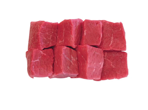 白色背景下分离的新鲜生牛肉 — 图库照片