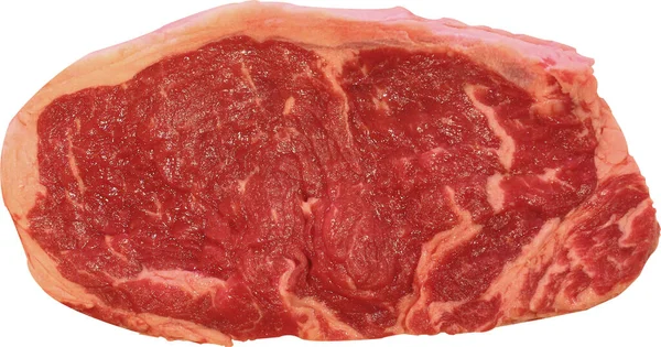 Rohes Rindfleisch Auf Weißem Hintergrund — Stockfoto