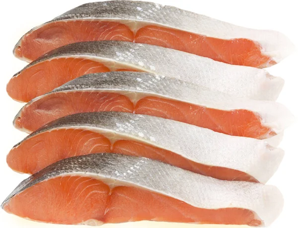 Σολομός Ψάρια Που Απομονώνονται Λευκό Φόντο Αντικείμενο Σχεδιασμού Φρέσκα Τρόφιμα — Φωτογραφία Αρχείου
