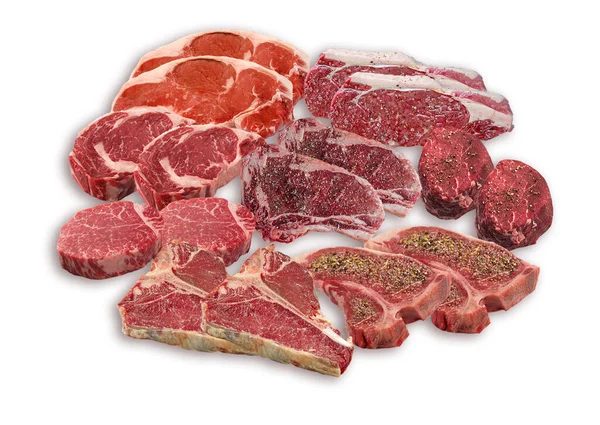 Close View Beef Isolated White Background — Stock Photo, Image