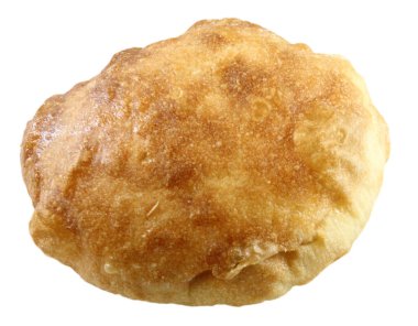 Beyaz arkaplanda izole edilmiş bir ekmek yığınını kapat