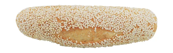 新鲜烘焙面包 芝麻籽 白色背景分离 — 图库照片