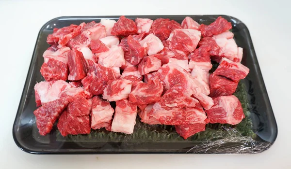 Raw Wagyu Trimming Meat Tray — 图库照片