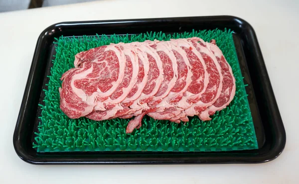 Raw Wagyu Chuck Shabu Beef Meat Grilling Oven Top View Telifsiz Stok Imajlar