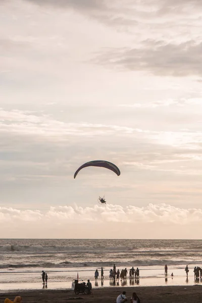Powered Parachute Always Adorns Sky Parangtritis Beach Yogyakarta Indonesia Evening — 스톡 사진