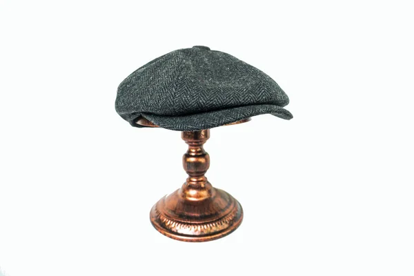 รายละเอ ยดของหมวก Newsboy แปดแผงคลาสส กในฐานส าในผ าขนส กระด กขนส Herring — ภาพถ่ายสต็อก