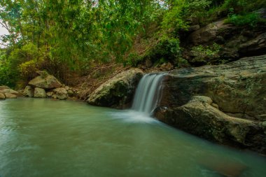 Waterfalls that are still very natural and beautiful in Gunung Kidul, Yogyakarta, Indonesia. has many levels and pools scattered along the river flow
