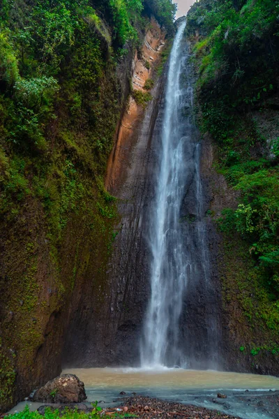 Beauty Sidoharjo Waterfall Straight Waterfall Meters High Surrounded Cliffs Tallest — Photo