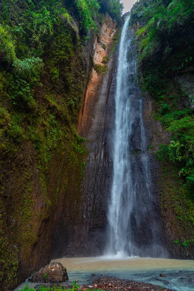 Beauty Sidoharjo Waterfall Straight Waterfall Meters High Surrounded Cliffs Tallest — Photo