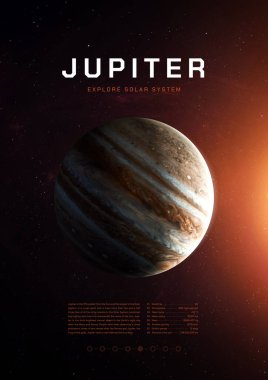 İllüstrasyon posteri. Jüpiter Gezegeni 3B görüntü
