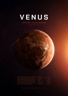 İllüstrasyon posteri. Venüs Gezegeni 3B resim