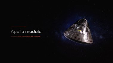 Apollo modülü 23D illüstrasyon posteri