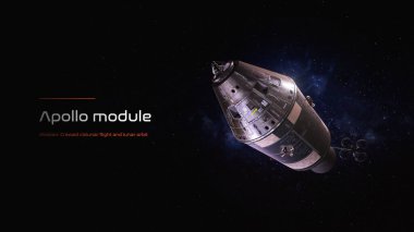 Apollo komut ve servis modülü 3D illüstrasyon posteri