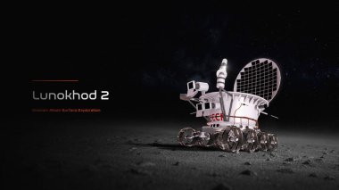 Lunokhod 2 Ay Gezgini 3 boyutlu illüstrasyon posteri