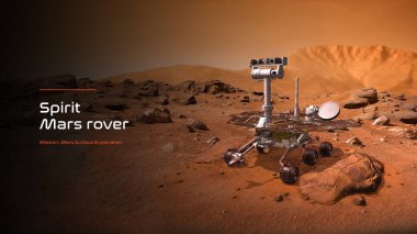 Ruh Mars Gezgini 3 boyutlu illüstrasyon posteri