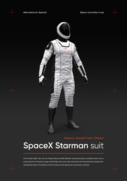 SpaceX Starman giysisi 3D illüstrasyon posteri
