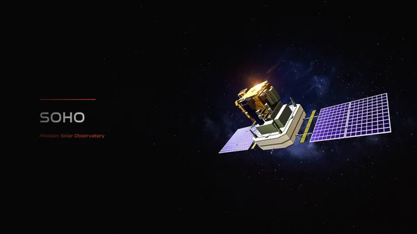 Soho uzay sondası 3D illüstrasyon posteri