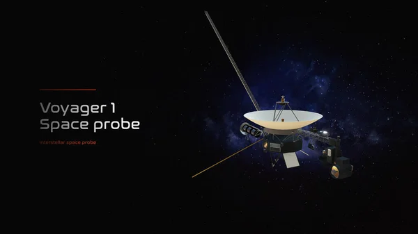 Voyager 1 uzay sondası 3 boyutlu resimleme posteri