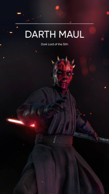 Darth Maul. 3D illustration poter.