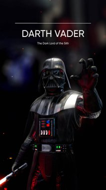 Darth Vader. 3D illustration poter.