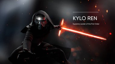 Kylo Ren. 3D illustration poter.