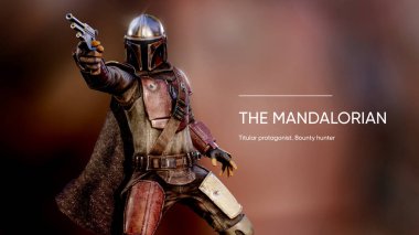 Mandalorian 'lı. 3 Boyutlu illüstrasyon gözleyici.