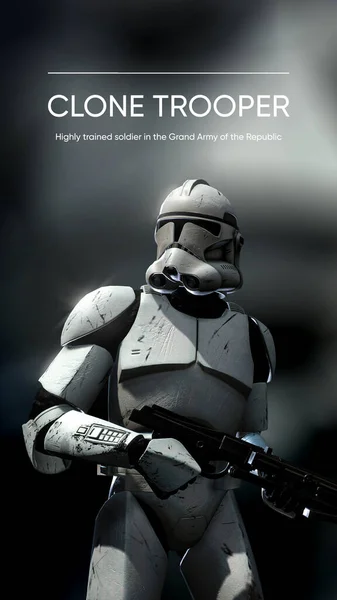 Stock image Clone trooper. 3D illustration poter.