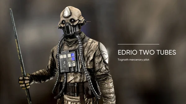 EDRIO İKİ TUBES. 3 Boyutlu illüstrasyon gözleyici.