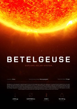 BETELguesE Star 3D illüstrasyon posteri