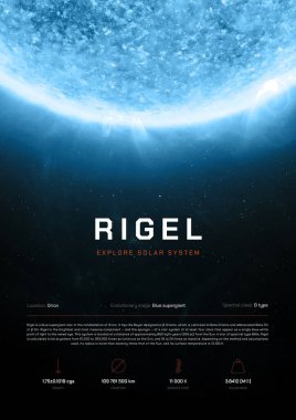 RIGEL Star 3D illüstrasyon posteri