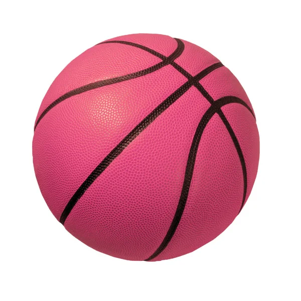 Баскетбольный Мяч Белом Фоне Розовый Мяч Спортивная Концепция Вырезанной Дорожкой — стоковое фото