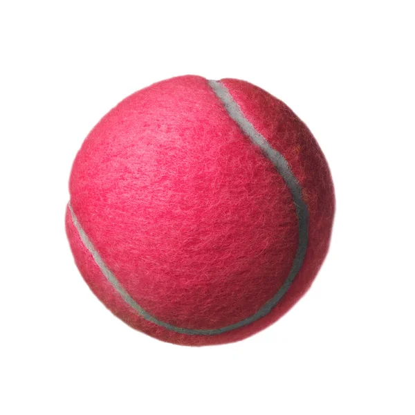 Pink Tennis Ball Isolated White — Stockfoto