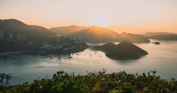 Vacker Soluppgång Över Bergen Sommaren Morgon Hong Kong Natur Tiden — Stockvideo