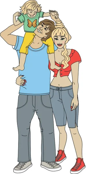    Baba, anne ve kızı