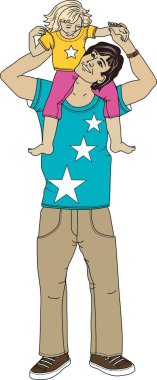 Baba ve kızı. Mutlu aile