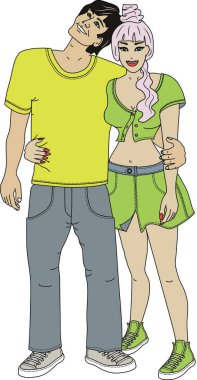 Mutlu bir aile. Baba, anne.