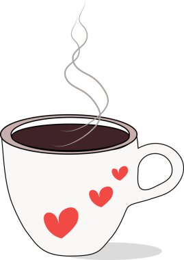 Cup with hot and fragrant coffee