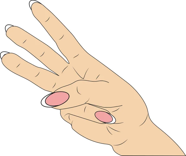 Mão Mulher Com Manicure Rosa — Fotografia de Stock