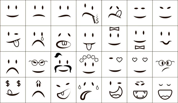 Vector Illustration Set Emoticons — Stock Photo, Image
