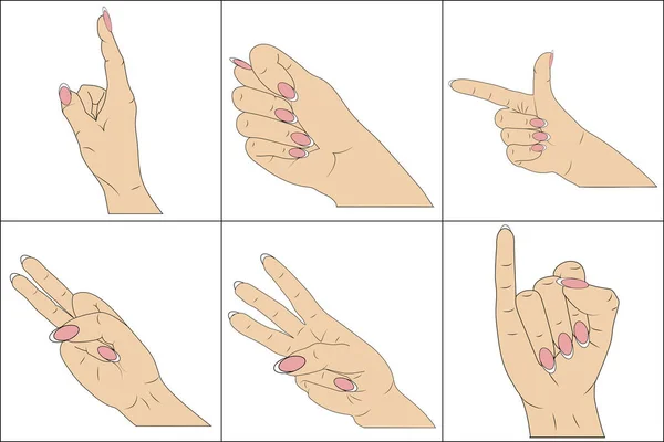 Kadın eli ile pembe manikür