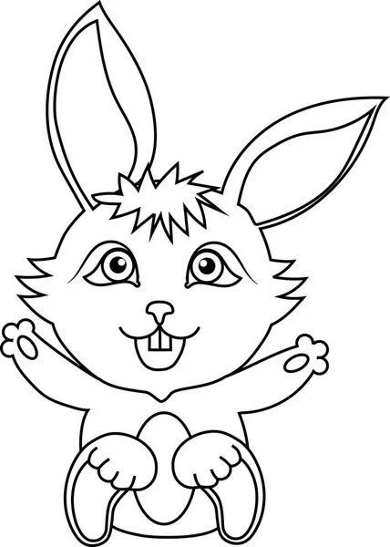 Animal, rabbit, illustration, outline simple drawing with black lines, vector, color book for children, pet shop,