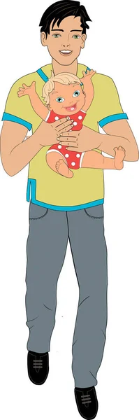 Mutlu baba ve küçük oğul tatillerinin tadını çıkarıyorlar..