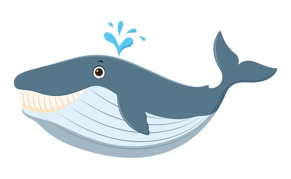 Vector Illustration Happy Whale Cartoon Illustration Design — ストックベクタ