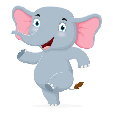 Fil vektör çizim karikatür izole üzerinde beyaz arka plan