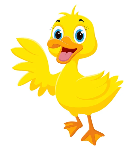 Vector Illustration Von Happy Duck Cartoon Isoliert Auf Weißem Hintergrund — Stockvektor