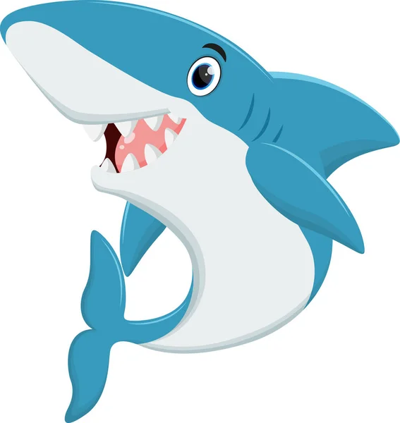 Vector Illustratie Van Shark Cartoon Geïsoleerd Witte Achtergrond — Stockvector