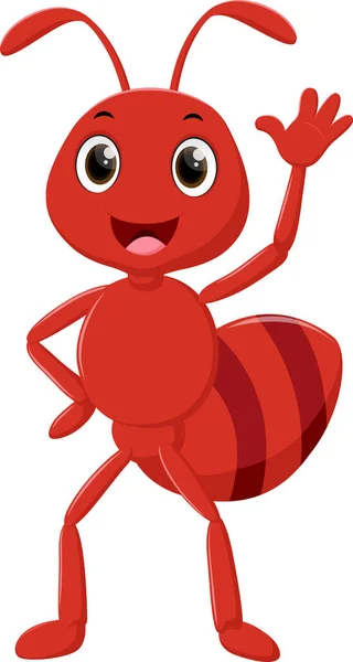 Vector Illustration Vector Illustration Cartoon Happy Ant Isolated White Background — Vector de stoc