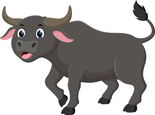 Wektor Ilustracja Cute Bajki Buffalo Izolowane Białym Tle — Wektor stockowy