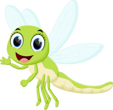 Beyaz arka planda uçan sevimli yusufçuğun vektör çizimi